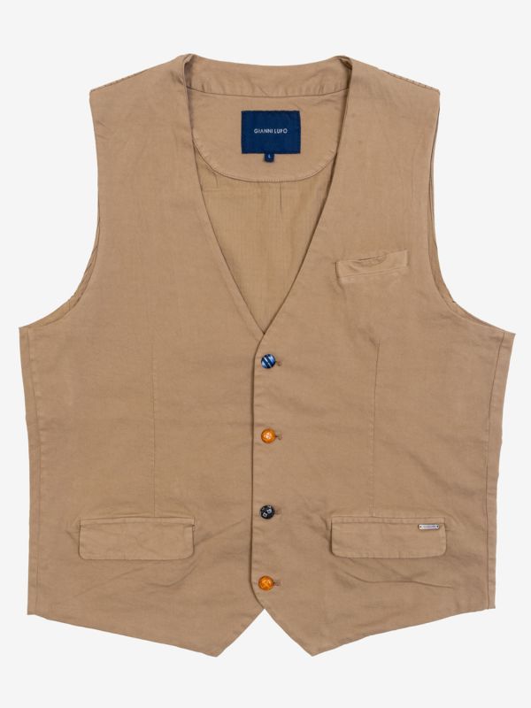 GILET UOMO GIANNI LUPO CAMEL