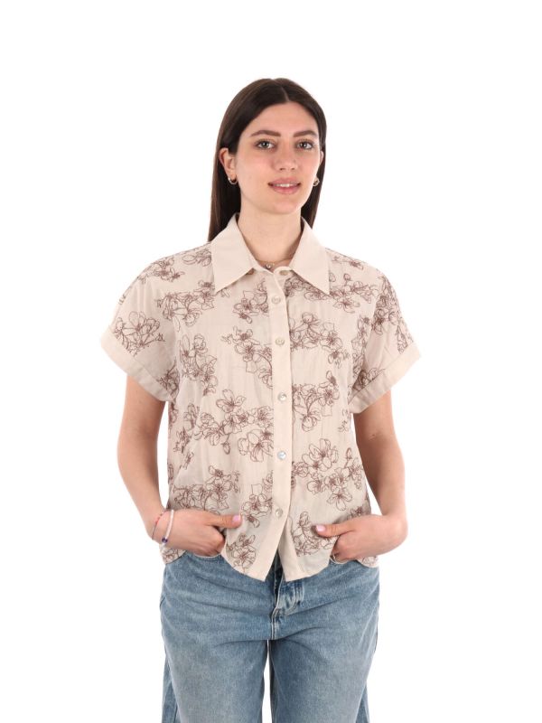 CAMICIA CON RICAMO YES ZEE DONNA BEIGE