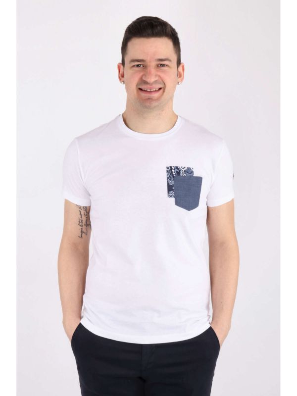 T SHIRT CON TASCHINO YES ZEE DA UOMO BIANCO T709 SU00 0101 Online a Meca Moda Dress Shoes