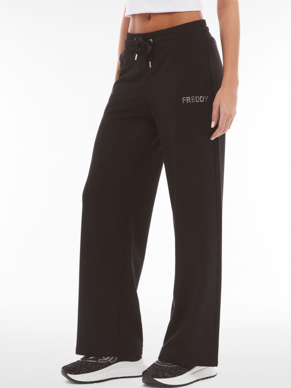 PANTALONE CON GAMBA DRITTA FREDDY DONNA NERO