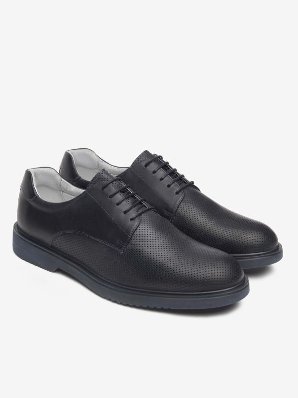 STRINGATA IN PELLE NERO GIARDINI UOMO BLU