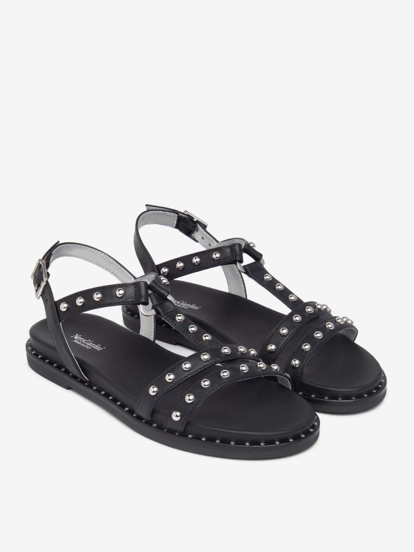 SANDALI CON BORCHIE NERO GIARDINI DONNA NERO