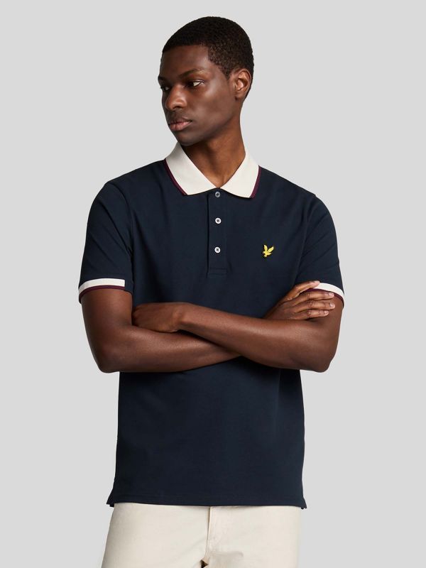 POLO CON PROFILI CROMATI LYLE&SCOTT UOMO BLU
