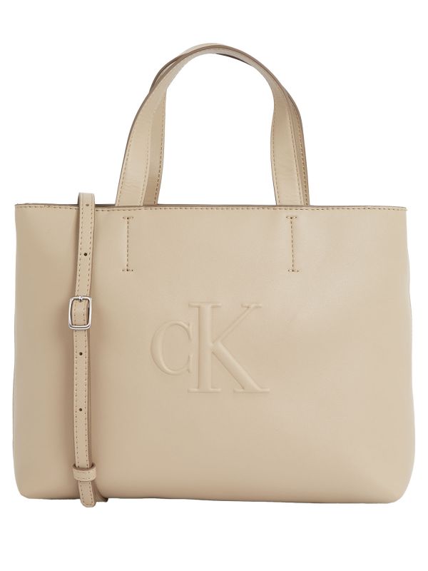 BORSA SCULPTED MINI TOTE CALVIN KLEIN JEANS DONNA BEIGE