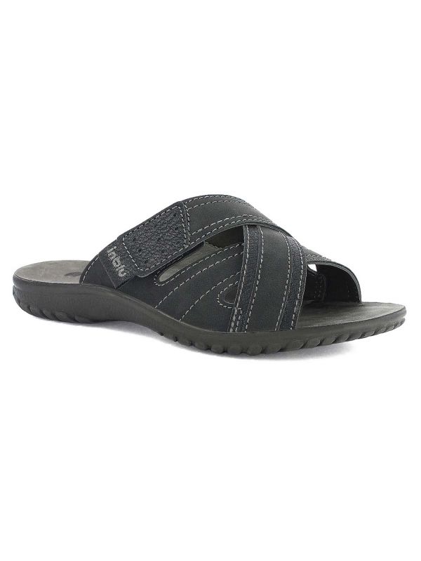 CIABATTA CON FASCIA AD INCROCIO INBLU UOMO NERO CIABATTA CON FASCIA AD INCROCIO INBLU UOMO NERO