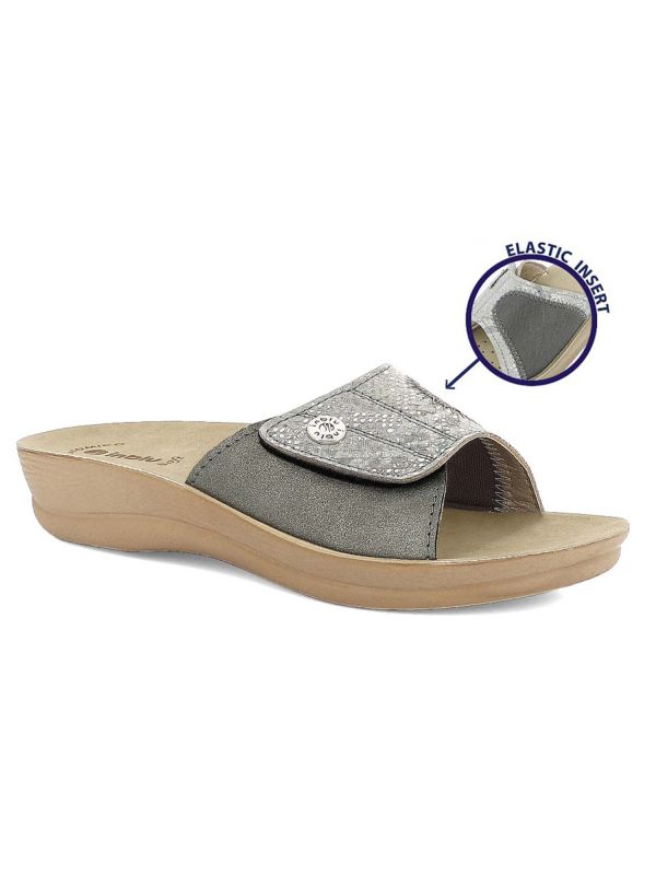 CIABATTA CON FASCIA INBLU ARGENTO CIABATTA CON FASCIA INBLU ARGENTO