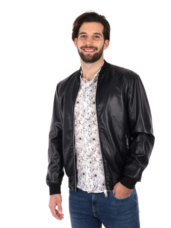GIUBBINO BOMBER GIANNI LUPO UOMO NERO