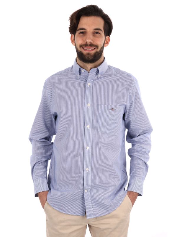 CAMICIA MILLERIGHE GANT UOMO BIANCO-BLU
