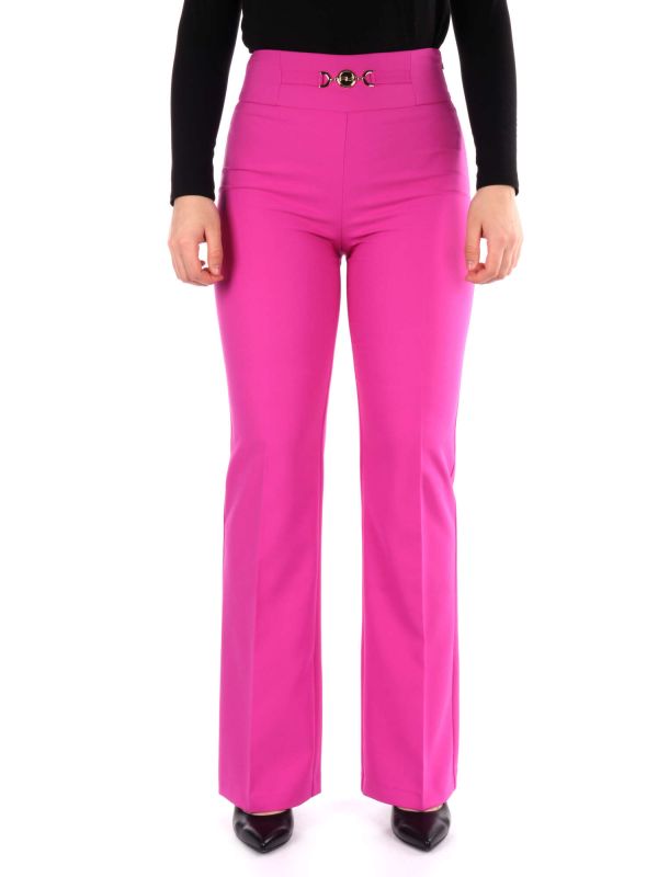 PANTALONE PALAZZO CON FIBBIA ARTIGLI DONNA GERANIO