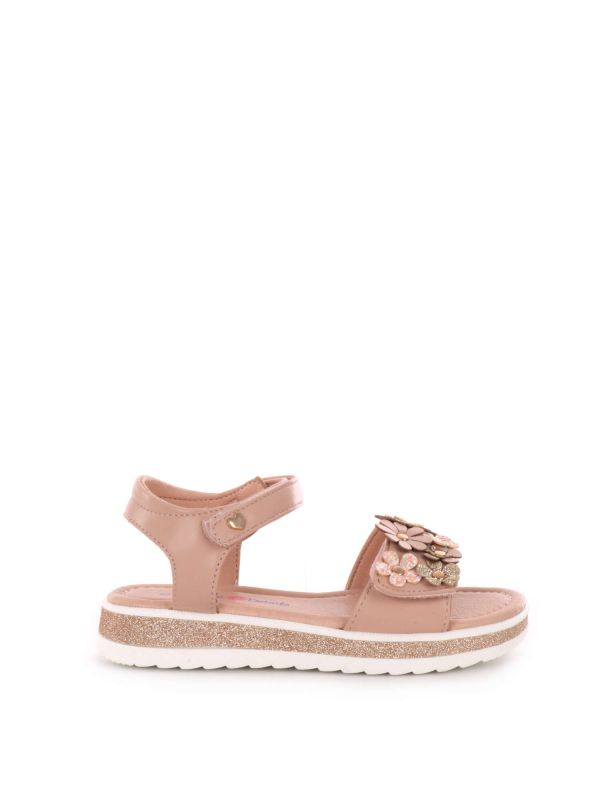 SANDALO CON FIORI E STRASS LOVE DETAILS BAMBINA ORO