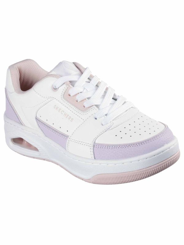 SNEAKERS UNO COURT SKECHERS DONNA BIANCO ROSA