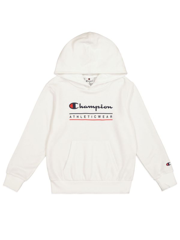 FELPA CON CAPPUCCIO CHAMPION BAMBINO BIANCO