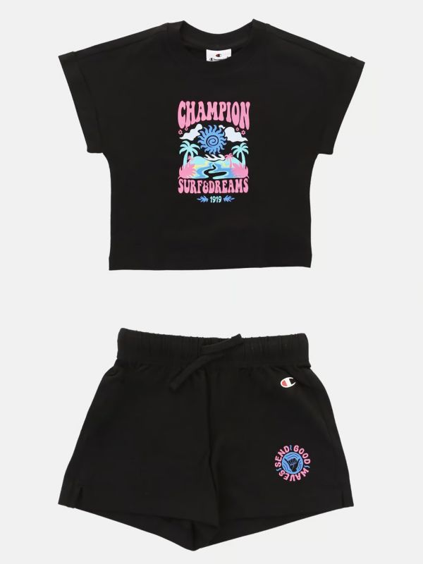 COMPLETINO SPORTIVO CHAMPION DA BAMBINA NERO