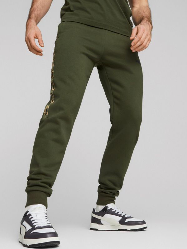 PANTALONE TUTA PUMA ESSENTIALS TAPE DA UOMO VERDE