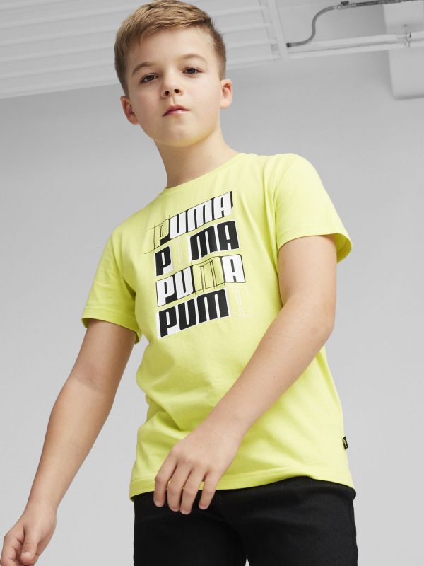 T-SHIRT ESSENTIAL LOGO LAB PUMA BAMBINO LIME