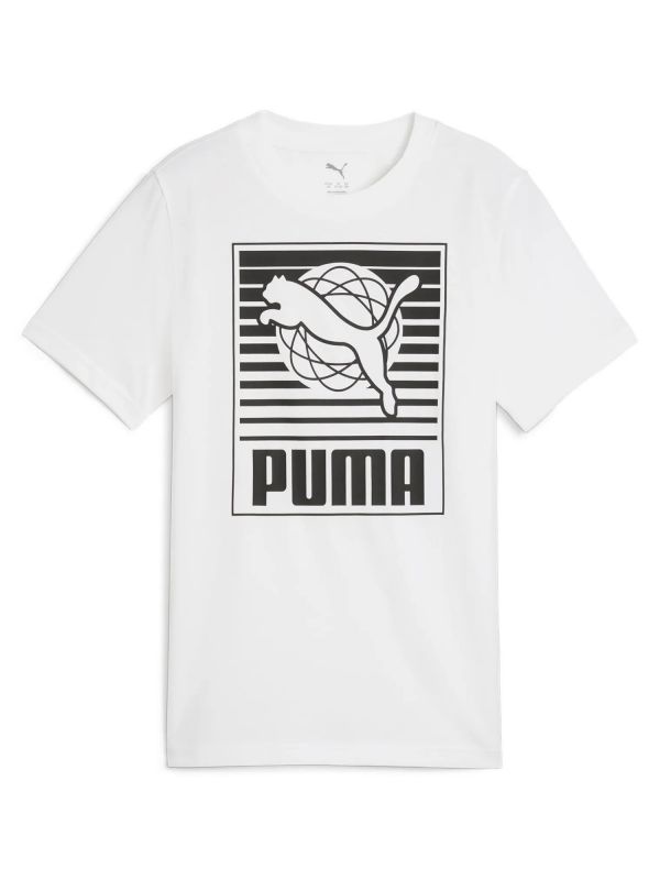 T-SHIRT GRAPHICS LOGO PUMA BAMBINO BIANCO