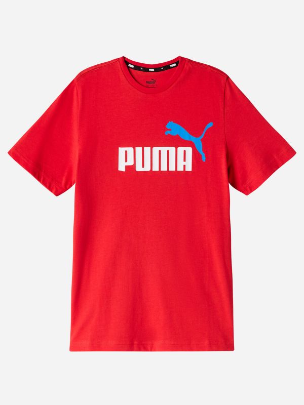 T-SHIRT ESSENTIAL CON LOGO PUMA BIMBO ROSSO