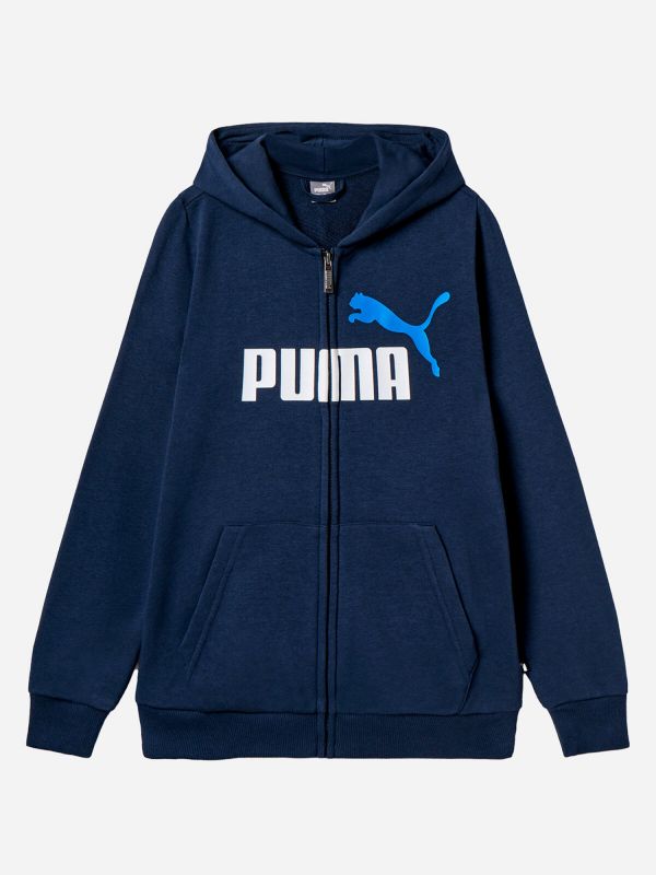 FELPA DA BAMBINO PUMA CON CAPPUCCIO - BLU