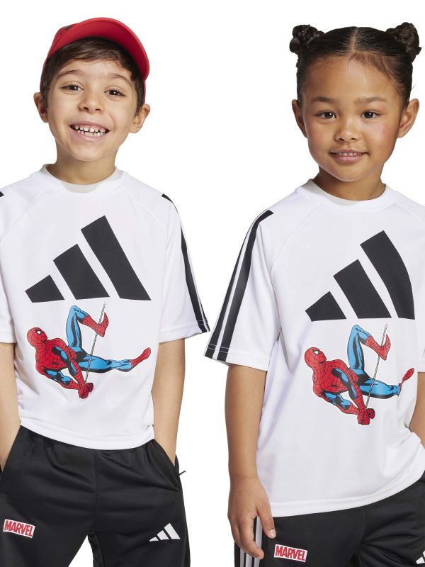 T-SHIRT MARVEL SPIDERMAN ADIDAS BAMBINI BIANCO