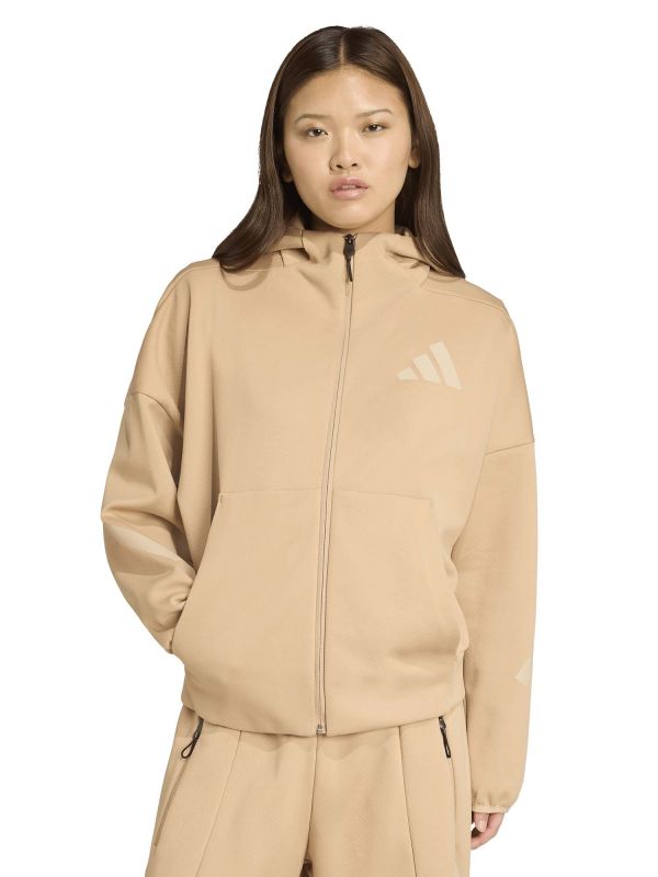 ADIDAS FELPA FZ ZNE - NOCCIOLA