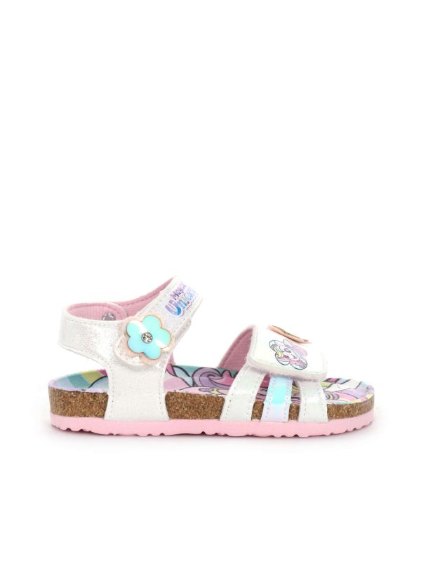 SANDALO CON STRAP UNICORNO DISNEY BAMBGINA BIANCO