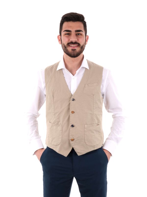 GILET GIANNI LUPO UOMO BEIGE