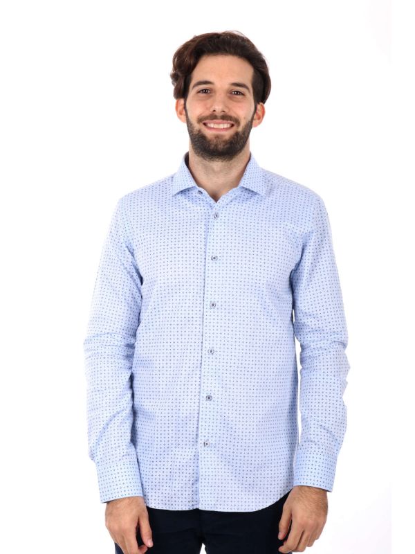 CAMICIA COMETA FB UOMO CELESTE