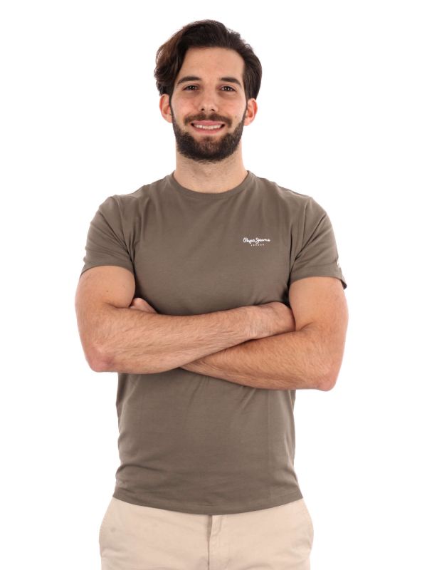 T-SHIRT ORIGINAL PEPE JEANS UOMO VERDE MILITARE