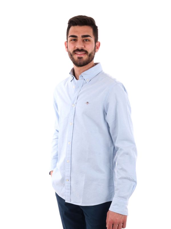 CAMICIA OXFORD GANT UOMO CELESTE