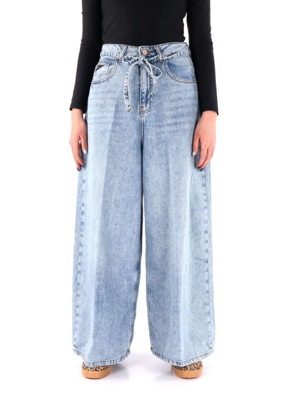 DENIM A PALAZZO YES ZEE DONNA JEANS CHIARO