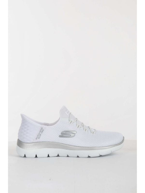 SKECHERS DONNA SUMMIT SLIP - BIANCO ARGENTO