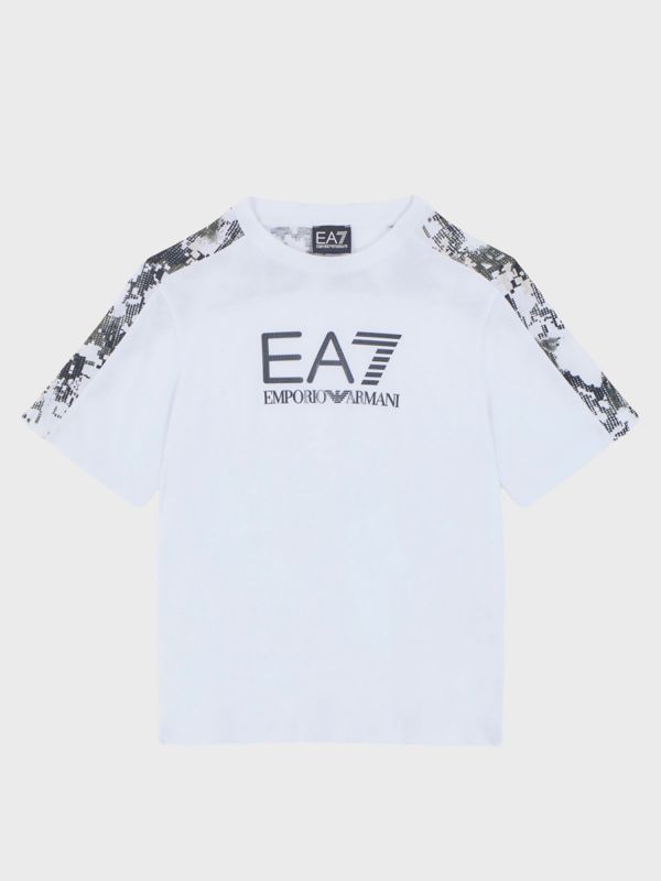 T SHIRT TRAIN VISIBILITY EMPORIO ARMANI 7 RAGAZZO BIANCO 6DBT55 BJ02Z 1100 Online a 36 00 Meca Moda Dress Shoes