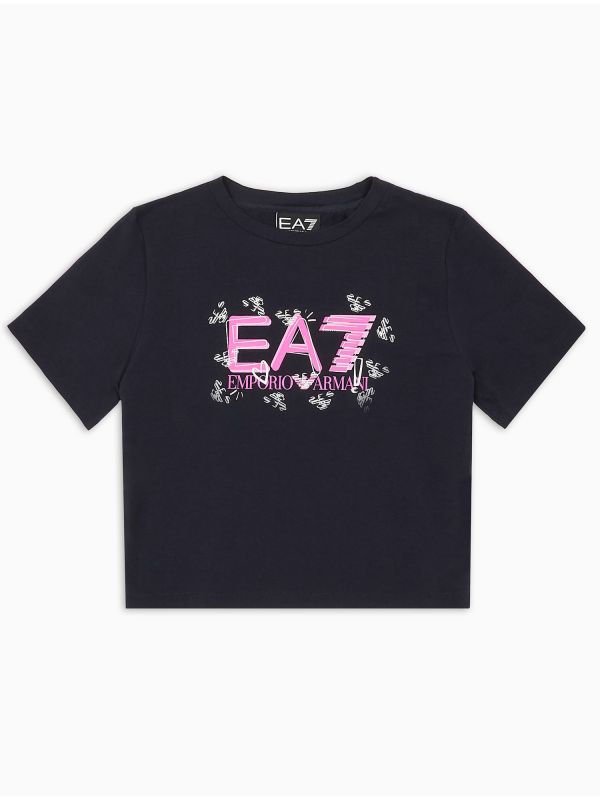 T-SHIRT IN JERSEY EA7 EMPORIO ARMANI RAGAZZA NERO