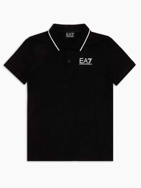POLO IN PIQUET EA7 EMPORIO ARMANI RAGAZZO NERO