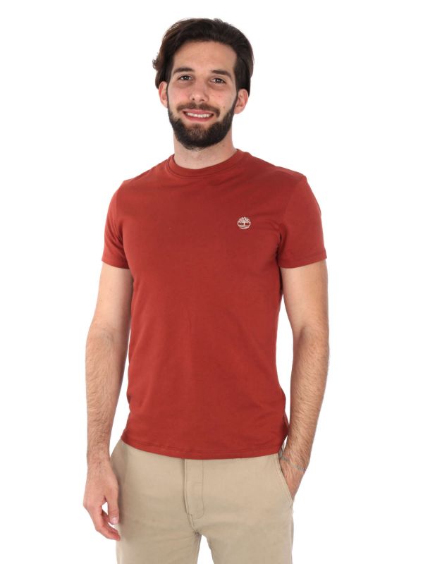T-SHIRT LOGO PICCOLO RICAMATO TIMBERLAND UOMO BORDEAUX