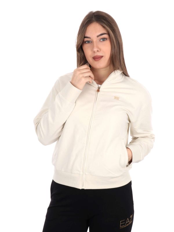 FELPA CON ZIP CORE LADY EA7 EMPORIO ARMANI DONNA PANNA