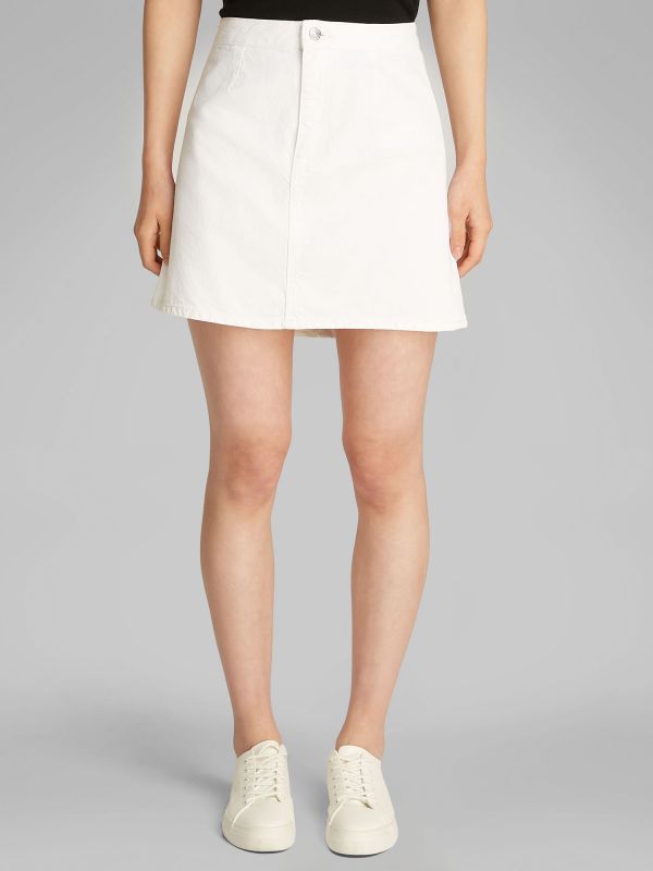 GONNA MINI DENIM CALVIN KLEIN JEANS DONNA BIANCO