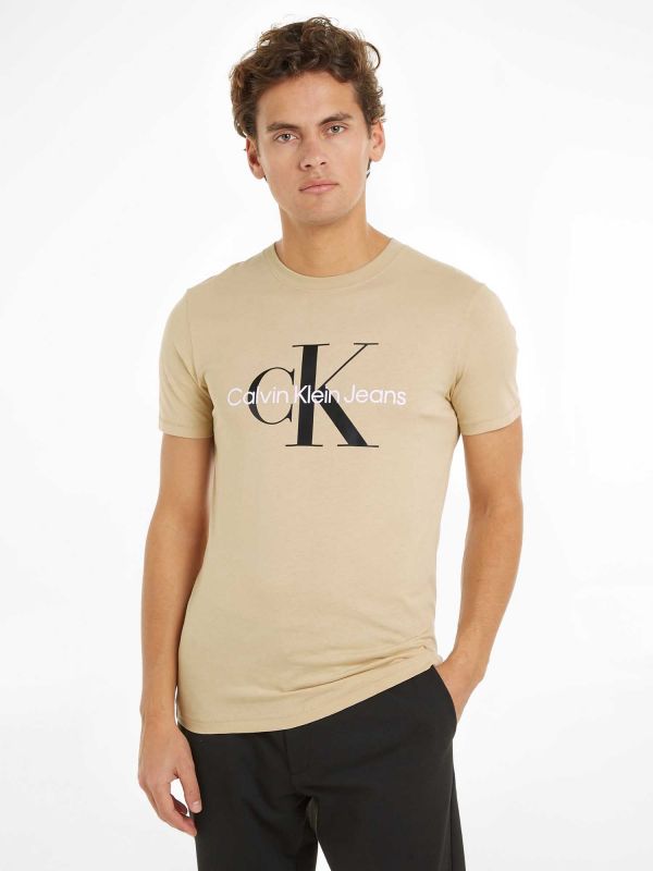 T-SHIRT SEASONAL MONOLOGO CALVIN KLEIN JEANS UOMO KAKI