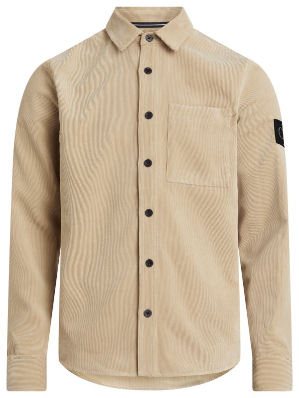 CAMICIA DA RAGAZZO CALVIN KLEIN DI VELLUTO A COSTINE - BEIGE