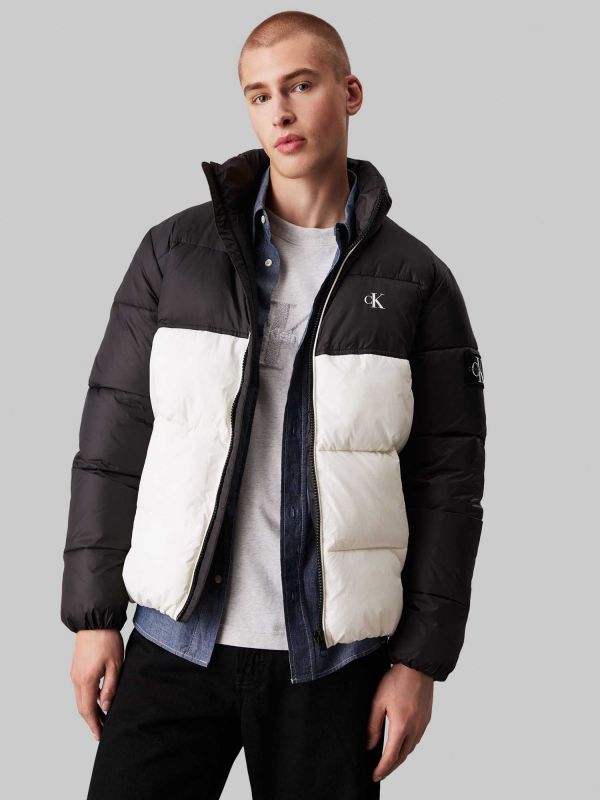GIACCA IMBOTTITA LOGATA CALVIN KLEIN UOMO BIANCO-NERO