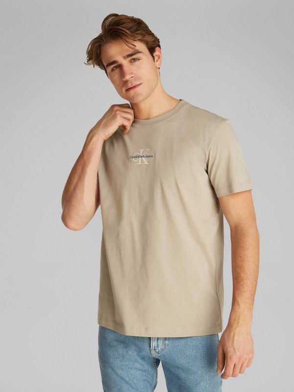 T-SHIRT MONOLOGO TEE CALVIN KLEIN JEANS UOMO BEIGE