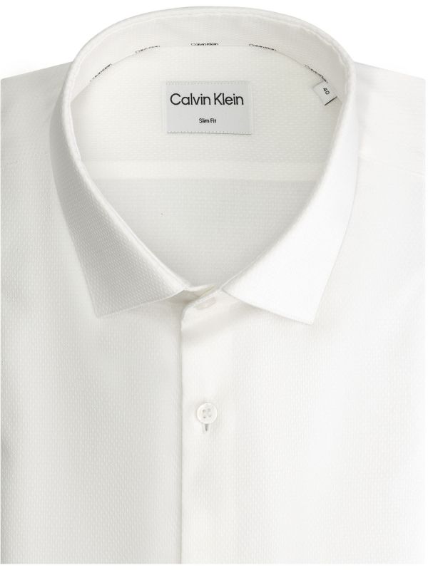 CAMICIA MONOCOLORE DA RAGAZZO CALVIN KLEIN - BIANCO