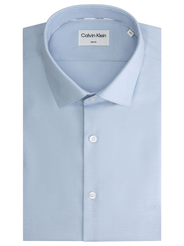 CAMICIA MONOCOLORE DA RAGAZZO CALVIN KLEIN - CELESTE