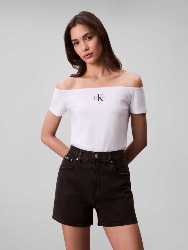 T-SHIRT MONOGRAMMA CAKVIN KLEIN JEANS DONNA BIANCO