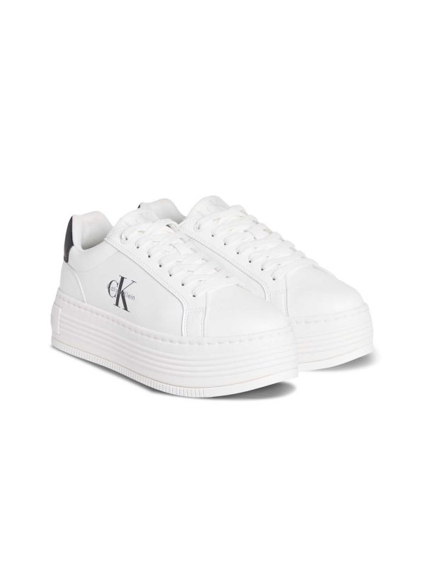 SNEAKERS BOLD FLATF LOW CALVIN KLEIN JEANS DONNA BIANCO-NERO