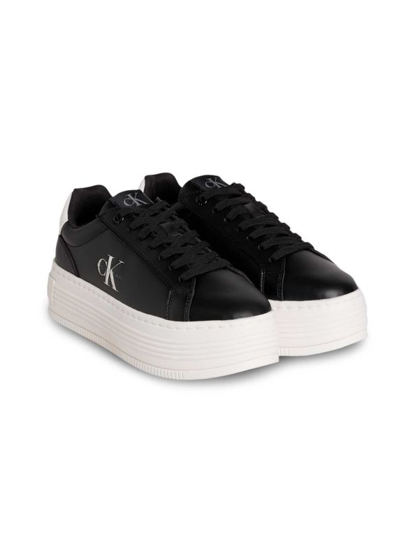 SNEAKERS BOLD FLATF LOW CALVIN KLEIN JEANS DONNA NERO-BIANCO