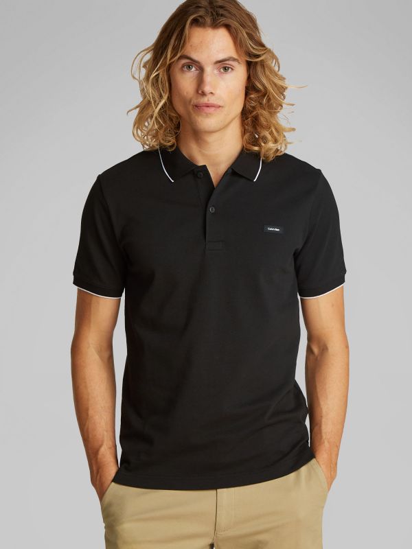 POLO STRETCH PIQUE CALVIN KLEIN JEANS UOMO NERO