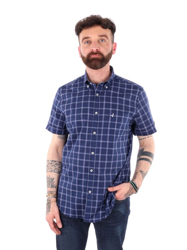 CAMICIA A MANICA CORTA DA UOMO NAVIGARE - BLU