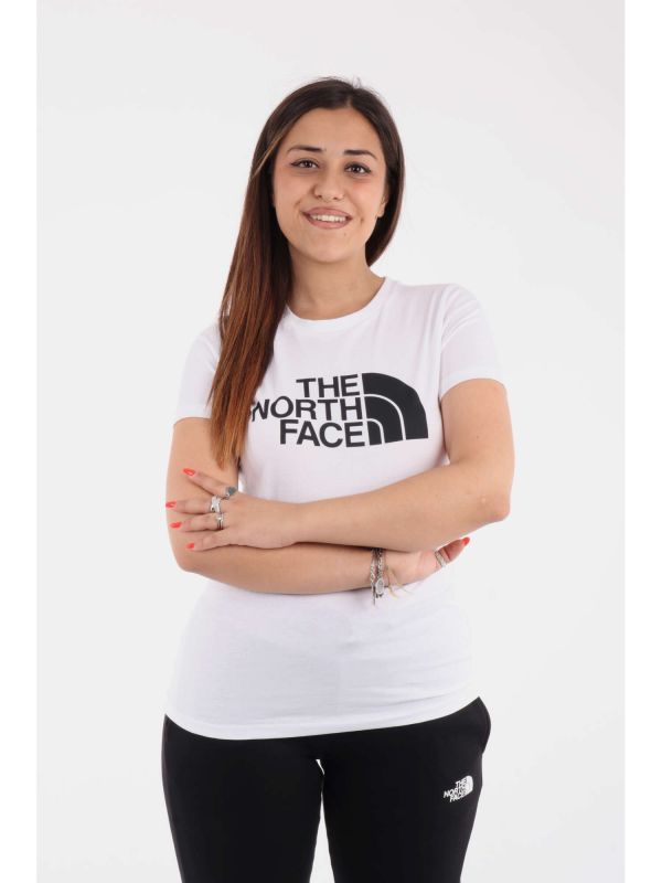 T-SHIRT BASIC CON LOGO THE NORTH FACE DONNA BIANCO-NERO