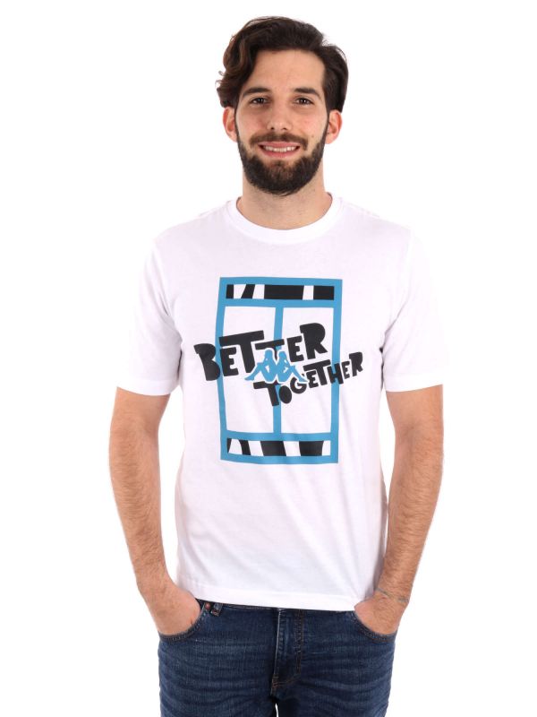 T-SHIRT LOGO GIMMIO KAPPA UOMO BIANCO